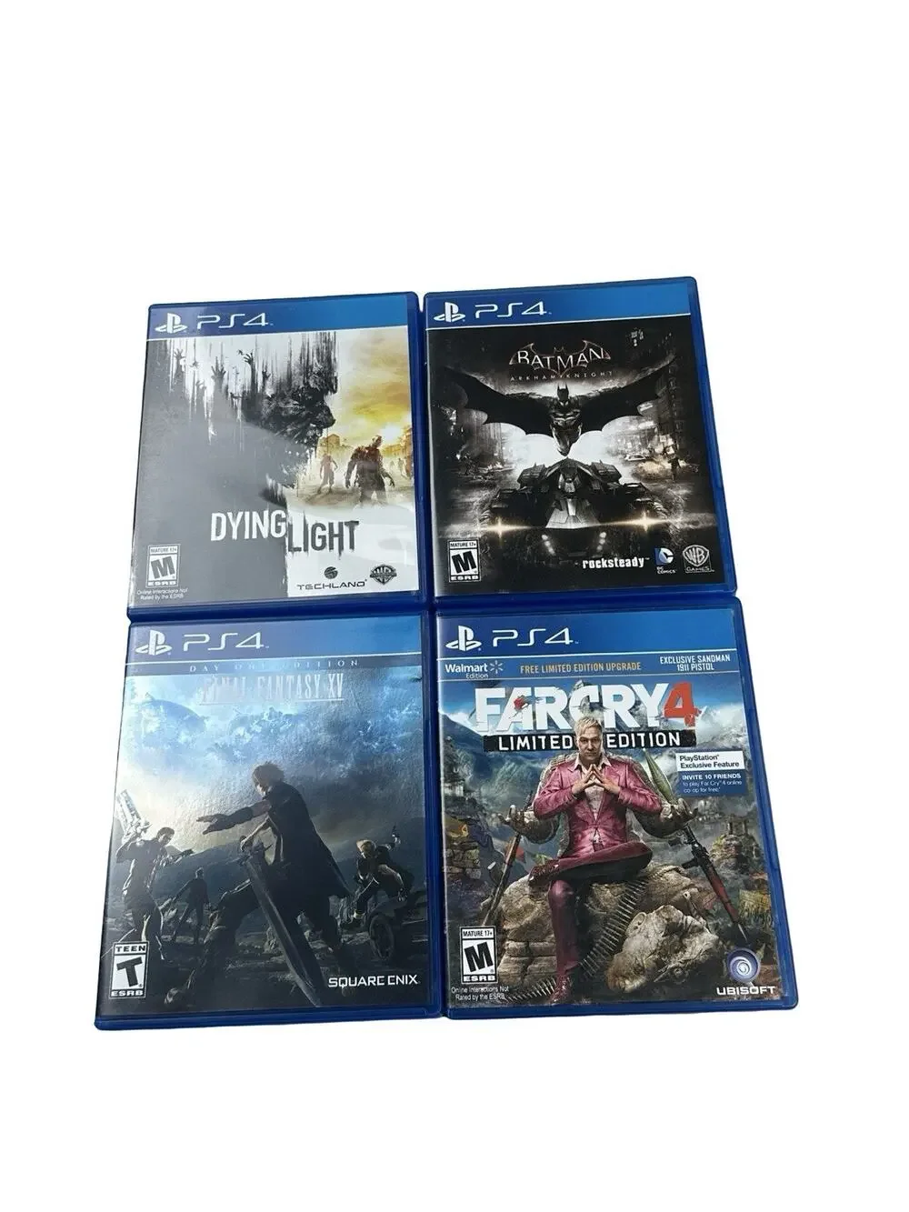 PS4 Game Lot Dying Light Batman Arkham Knight Final Fantasy XV Far Cry 4
